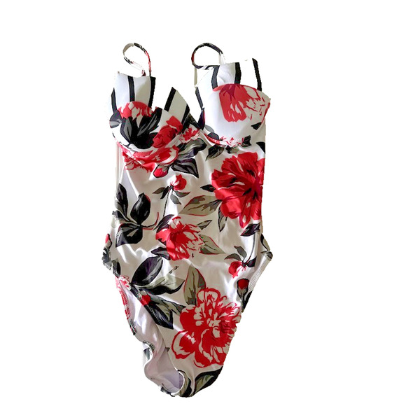 Cupshe One Piece Womens Large Swimsuit Swim Beach Resort Cruise Padded Underwire - Picture 1 of 8